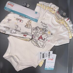 Disney Baby Best Friends Hat & Onesie Set- White and Gray
